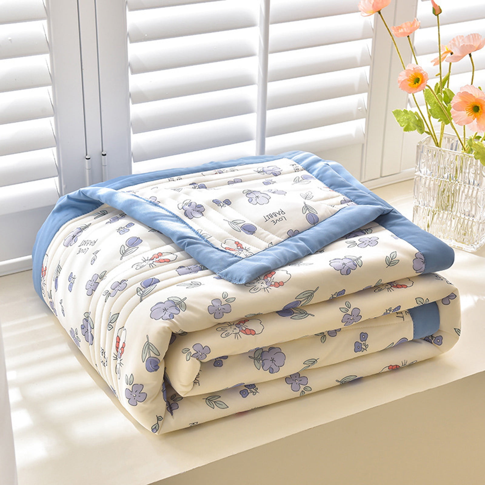 Quilts for Queen Bed Light Bedspreads,Soft Bed Summer Quilt Lightweight Microfiber Bedspread,Modern Style Flowers Pattern Coverlet for All Season 150x200