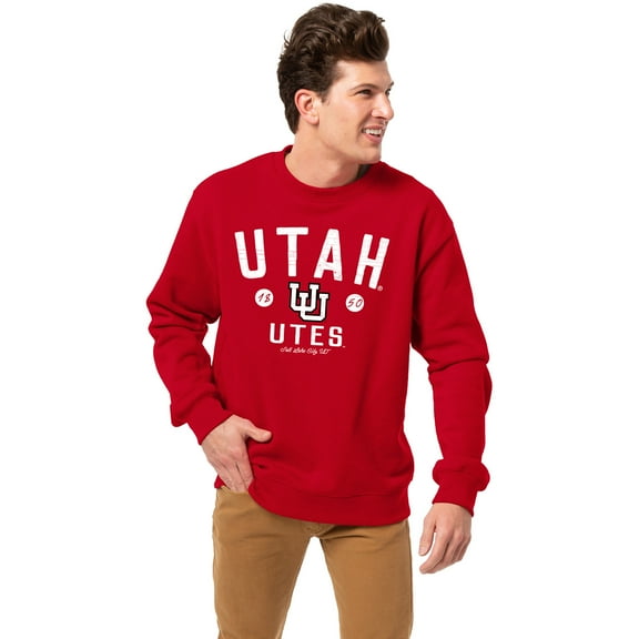Men's-League Collegiate Wear  Red Utah Utes Essentials 2.0 Pullover Sweatshirt