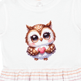 thumbnail image 4 of Inktastic Cute Owl Holding a Heart Girls Toddler Dress, 4 of 5