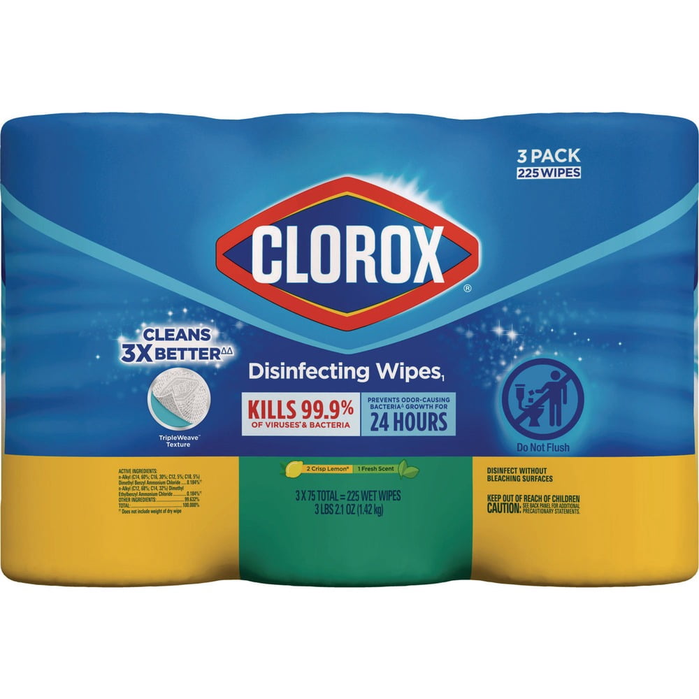 7 in. x 8 in. 1-Ply Bleach Free Cleaning Disinfecting Wipes - White Fresh Scent/Citrus Blend (4 Packs/Carton)