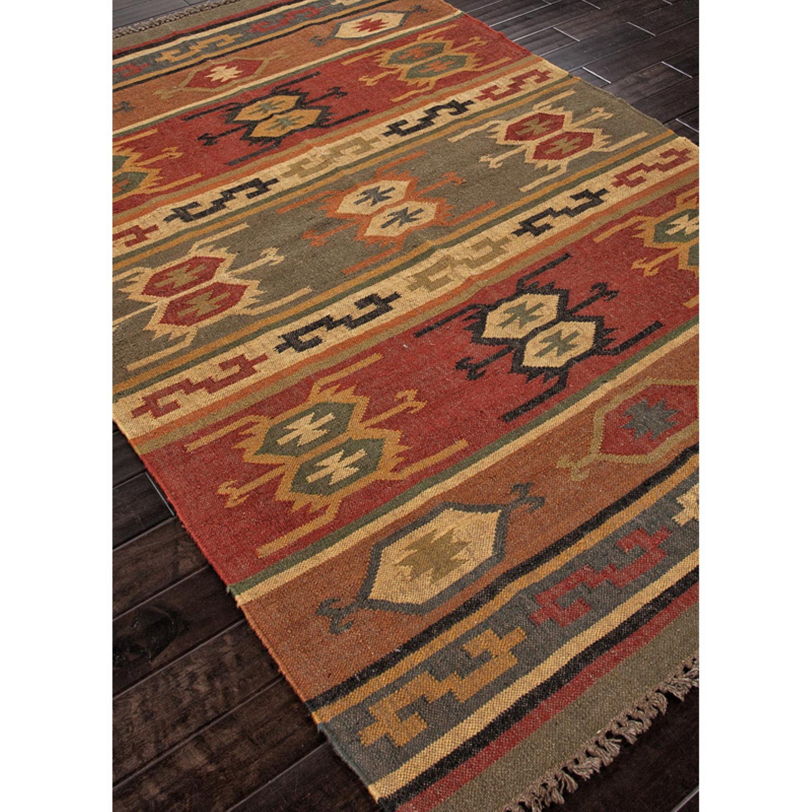 Jaipur Bedouin Thebes Flat Weave Deep Rust Hemp/Jute Handmade Rug