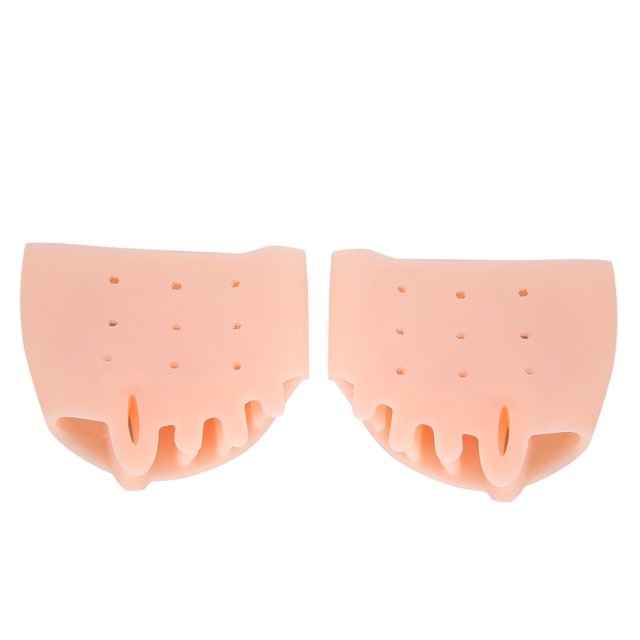 Corrector de Hallux Valgus Jadeshay de silicona para dedo del pie color blanco