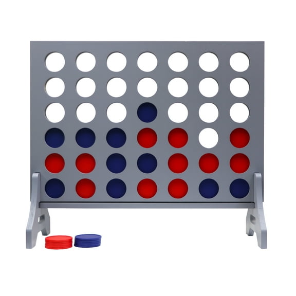 Tailgating Pros Premium Giant Four in a Row with Carrying Case - Jumbo Oversized Outdoor Yard Game - Connect Multiple Pucks in a Row to Win - Many Puck Colors Available!