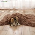 thumbnail image 6 of BadPiggies Dog Fluffy Faux Fur Blanket Reversible Plush Cat Sleep Mat for Pet Bed, Couch, Sofa, Car (M, Brown), 6 of 9