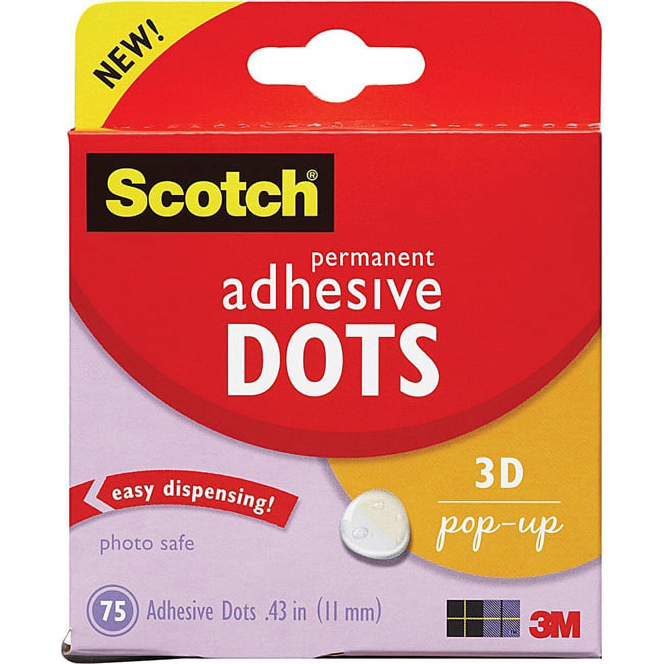 Scotch Permanent Adhesive Dots-3D Pop-Up .43" 75/Pkg - image 3 of 3