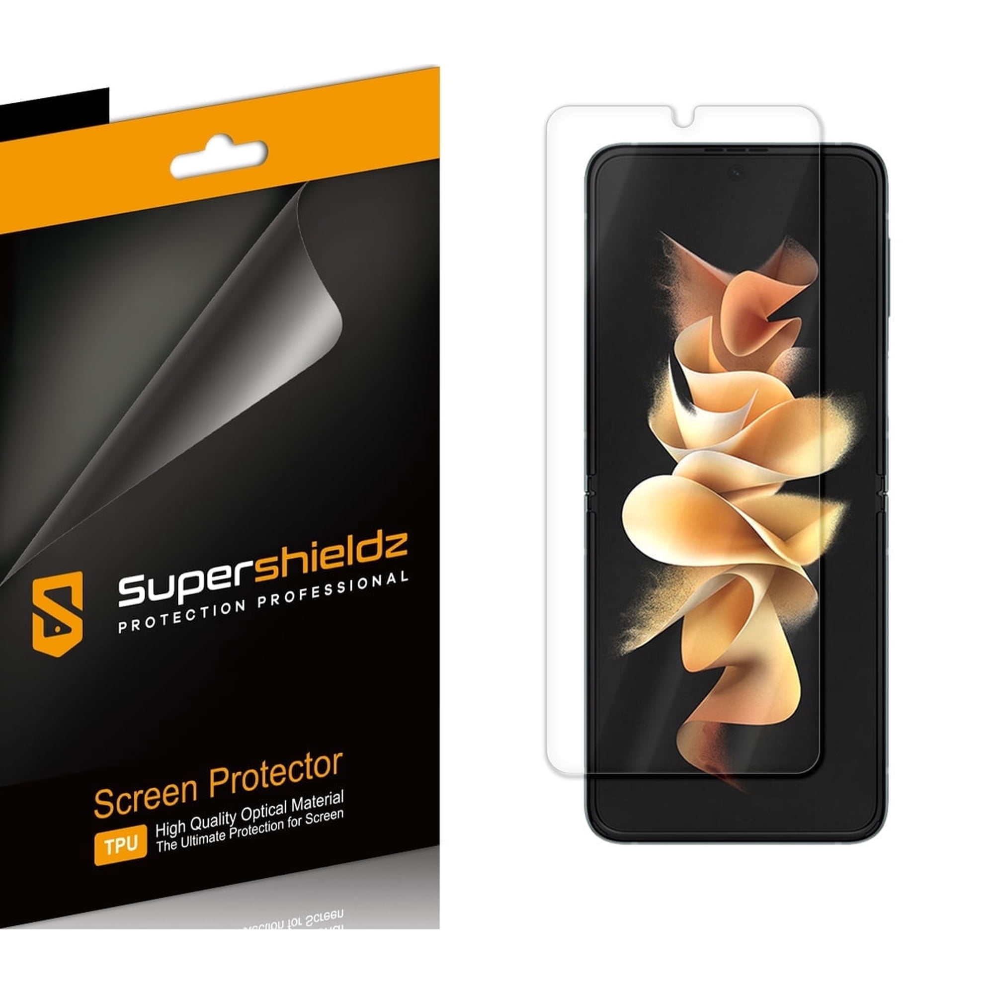 (2 Pack) Supershieldz Designed for Samsung Galaxy Z Flip 3 5G Screen Protector, (Full Coverage) High Definition Clear Shield (TPU)