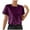 #139-Purple, variant on Women's Textured Top, Crinkle Velvet Short Sleeve Shirt with Metallic Sheen for Casual Wear