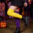 thumbnail image 7 of Halloween Thigh High Socks for Women Over Knee Socks Long Color Block Stockings (K), 7 of 7
