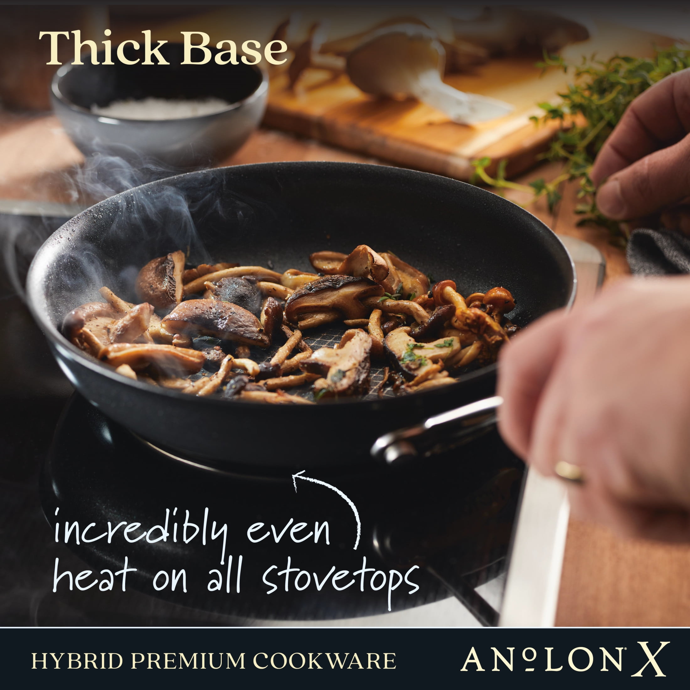Anolon X Hybrid Nonstick Induction Frying Pan, 8.25-Inch, Super Dark Gray 