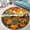 Field at Sunset, variant on Circle Area Rug, European 1 Cute Design Washable Non-Slip Floor Carpet, Soft Rug for Living Room Bedroom Decor 24 Inch