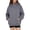 Gray, variant on Yotami Oversized Hooded Sweatshirts for Women with Double Zipper, Long Sleeve Pullover Hoodies with Pocket, Lightweight Casual Tops Workout Outerwear