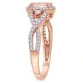 thumbnail image 3 of Everly Women's Morganite and Sapphire 10k Rose Gold Ring, 3 of 7