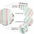 thumbnail image 6 of Coral Cyan Stripe Waterproof Fabric Shower Curtain,Geometric Grey White Vertical Striped Waterproof Fabric Shower Curtain for Bathroom Curtains Bathtubs Shower Curtains with 12 Hooks Long 72x78in, 6 of 8