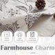 thumbnail image 3 of Cortina con cenefa Jinchan de lino floral para cocina, 40 x 120 cm, color gris, 3 of 7