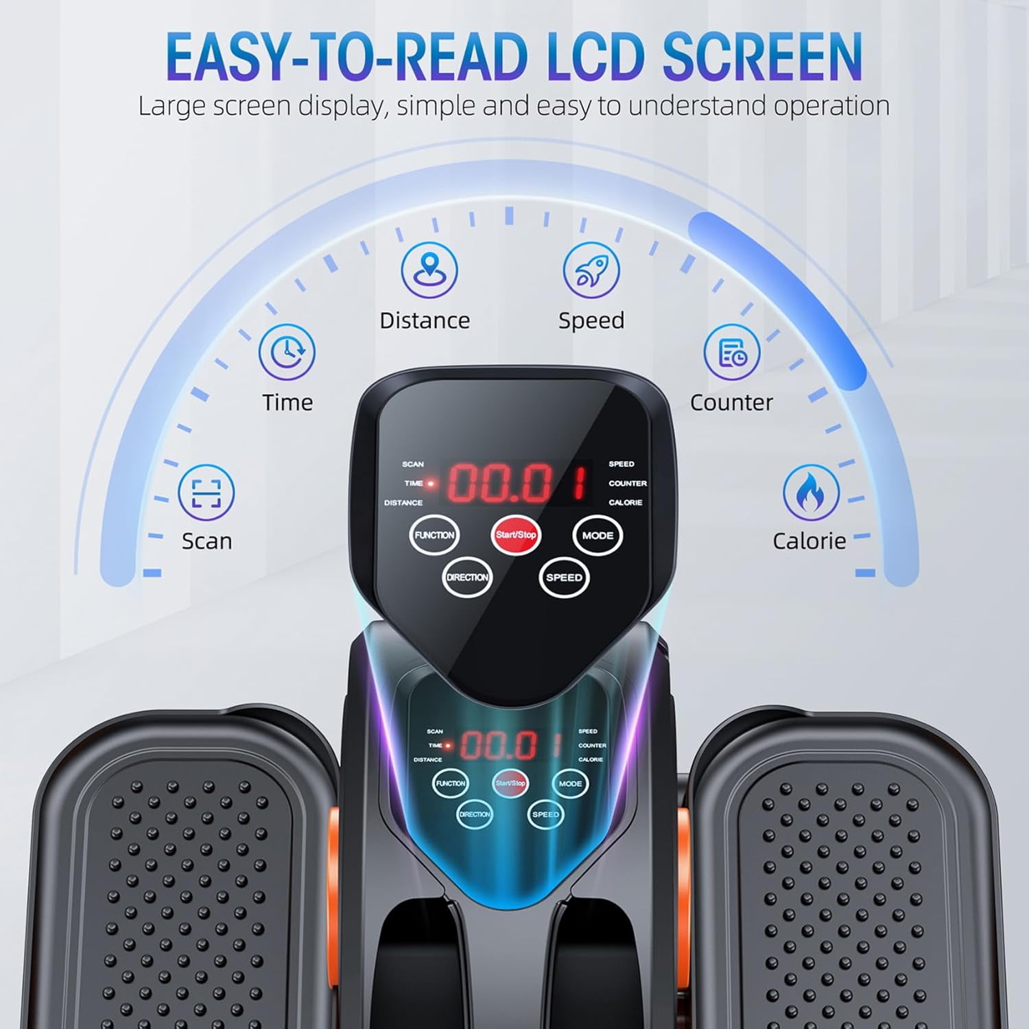 Under Desk Elliptical Machine - Electric, Quiet & Fully Assembled for Seniors. Portable Seated Leg Exerciser with Remote Control. ESL Pedal Trainer