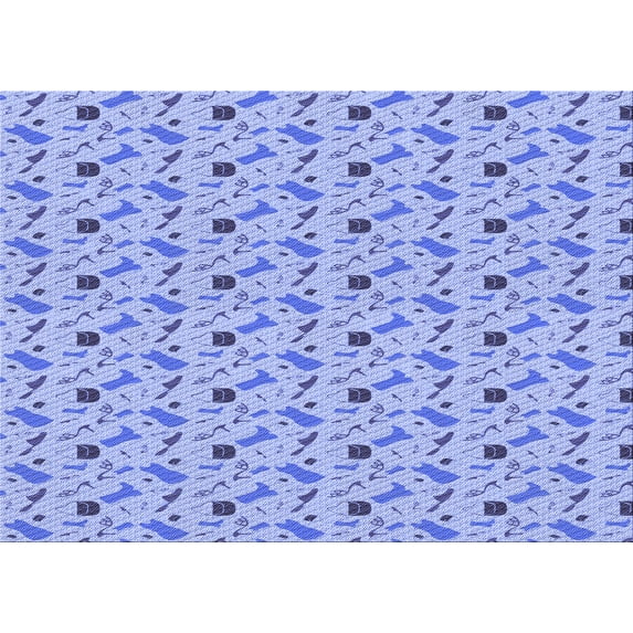 Ahgly Company Machine Washable Indoor Rectangle Transitional Pastel Blue Area Rugs, 5' x 8'