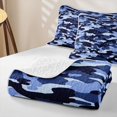 thumbnail image 4 of Manfei Farmhouse Camouflage Twin Quilt Set, Mid Century Camo Twin Coverlet Set, Steel Blue, 2-Piece, 1 Bedspread and 1 Pillowcase, 4 of 7