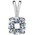 thumbnail image 1 of 14K Solid White Gold Pendant Only | Round Cut Cubic Zirconia Solitaire | 1.0 Carat | With Gift Box, 1 of 4
