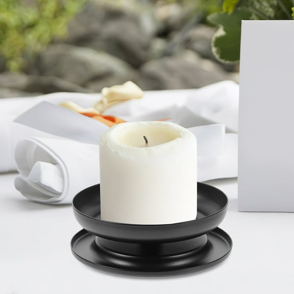 DEEPCRAFF 2Pcs Pillar Candles Holder Centerpiece For Dining Table Decor 3.93X3.93X1.26In