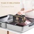 thumbnail image 3 of FORMRS Makeup Bag Travel Cosmetic Organizer for Women Fold Flat Zipper Pouch with Handle, Skeleton with Flowers Pattern, 3 of 8