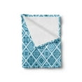 thumbnail image 2 of Blue and White Soft Flannel Fleece Throw Blanket, Lisboa Azulejos Style Diamond Shape Mosaic Tile Pattern, Cozy Plush for Indoor and Outdoor Use, 70" x 90", Petrol Blue Pale Blue, by Ambesonne, 2 of 5