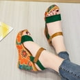 thumbnail image 7 of Fesfesfes Wedge Sandals Summer Women Open Toe Breathable Sandals Flower Buckle Strap Wedges Shoes 8(39), 7 of 7
