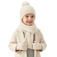 thumbnail image 2 of Sentuca 3 Pcs Kids Winter Hat Gloves Scarf Set Pom Pom Knit Beanie Long Scarf and Gloves Warm Cold Weather Accessory for Boys Girls Size 3-12Y, 2 of 6