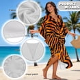 thumbnail image 4 of XYZCANDO Tiger Stripes Women's Long Kaftan Dress Flowy Maxi Dress Beach Cover Up Loose Fit Batwing Sleeve Swimsuit Cover Ups Hawaiian Robe Vacation Outfits Elegant Gown Top Night Dress, 4 of 7