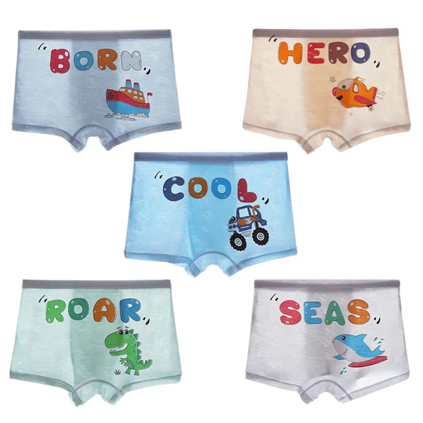 Calzoncillos para niños, calzoncillos transpirables de seda de hielo Modal de malla para niños, Boxer de verano con dibujos animados