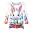 thumbnail image 5 of successthop Bunny Shirts for Women Bunny Casual 3/4 Sleeve Holiday T Shirts Crewneck Top Loose Spring Vacation Clothes XL, 5 of 5