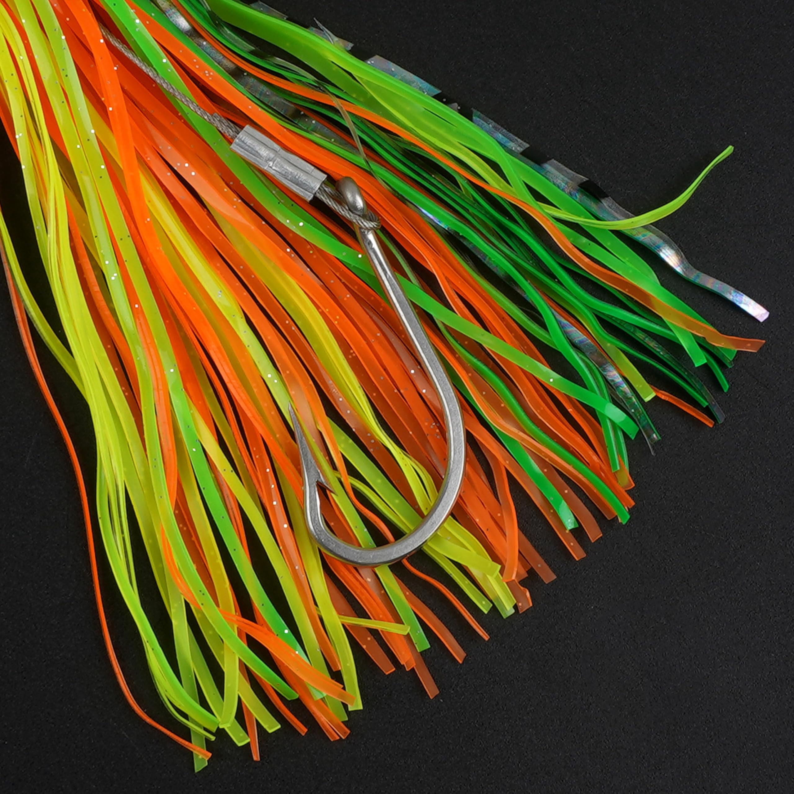 6pcs Trolling Lure Saltwater, 9inch Squid Skirted Deep Sea Fishing Lure Kit Wire Rigged Tuna Marlin Wahoo Shark Mahi Trolling Fishing Lures with Mesh Bag