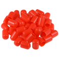 thumbnail image 1 of 100pcs Rubber End Caps 12mm ID PVC Round Pipe Bolt Caps Thread Protectors Red, 1 of 5