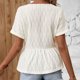 thumbnail image 4 of mfyjkho Tops De Moda Para Mujer, Camiseta Casual De Manga Corta Con Cuello En V Y Color Liso Para Mujer Tops De Tallas Grandes M, 4 of 5