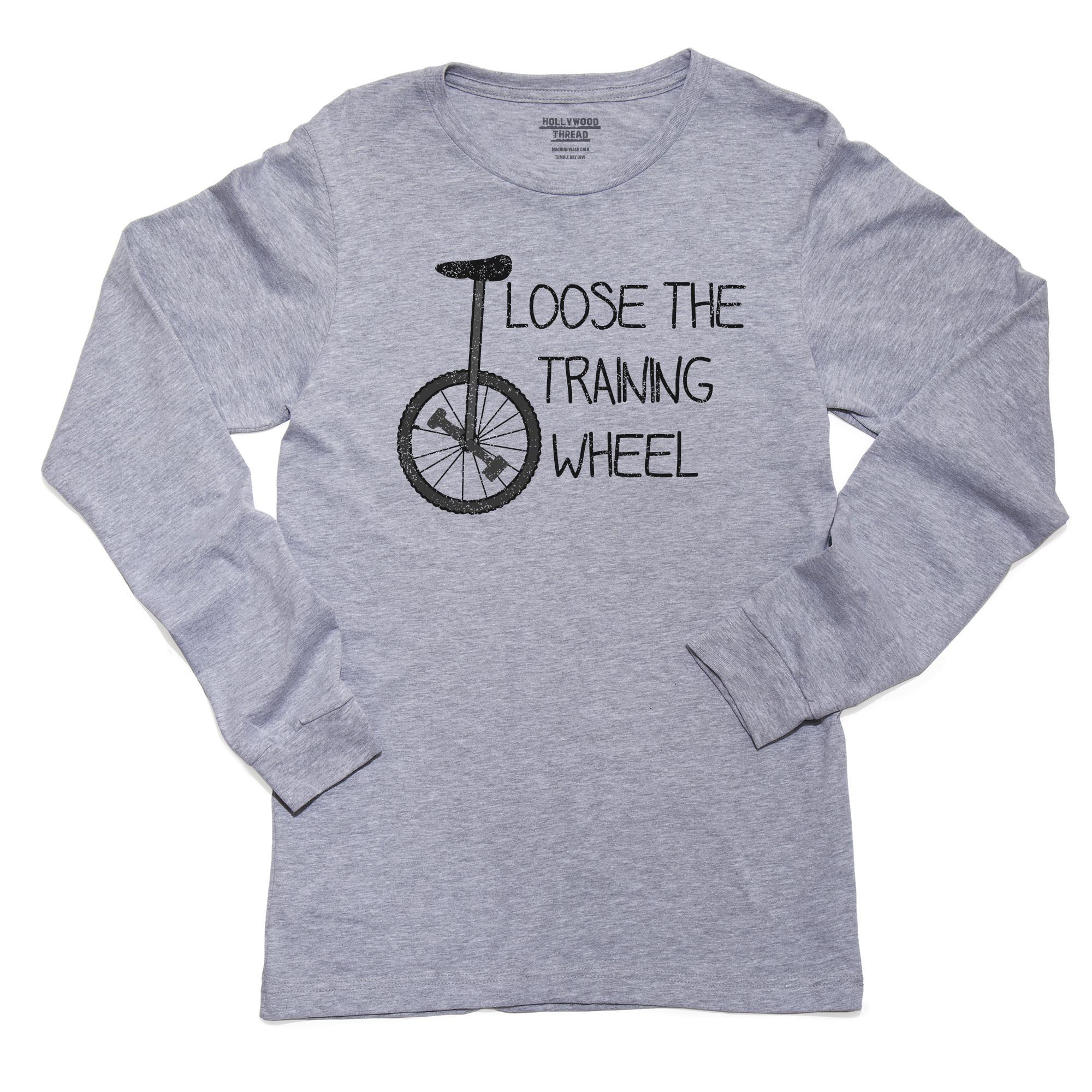 udsende Revival hjemmehørende Unicycle - Loose the Training Wheel Boy's Long Sleeve Grey T-Shirt -  Walmart.com