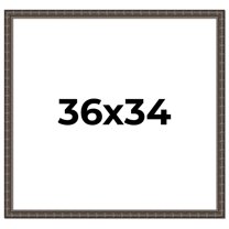 36x34 Frame Black Bamboo Solid Wood Picture Frame Width 1.5 Inches | Interior Frame Depth 0.5