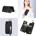 thumbnail image 5 of Allytech Wallet Case for iPhone XR, Card Holder & Zipper Pocket, Finger Grip Ring, Screen & Camera Protection, Luxury PU Leather Kickstand Double Buttons Flip Shockproof Case - Black, 5 of 7