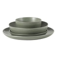 thumbnail image 3 of Gibson Elite Menlo Park 16-Piece Pottery Clay Stoneware Dinnerware Set – Green Reactive Glaze, Organic Shape Embossed Plates and Bowls W/ Pasta Bowl, Service for 4 – Microwave & Dishwasher Safe, 3 of 15