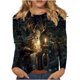 thumbnail image 4 of Neewe Womens Crewneck Long Sleeve Tops MXsual Dots Fall Christmas 2025 Tshirts Shirts, 4 of 5
