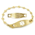 thumbnail image 1 of MedicEngraved Yellow Gold Stainless Steel Custom Medical Alert Bracelet - 5mm Heart Link, 1 of 7