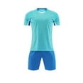 thumbnail image 6 of Amidoa Boys Summer Athletic 2 Piece Outfits Performance CrewNeck Short Sleeve and Elastic Waist Active Casual Short Kids Clothing Set Light Blue Size XS, 6 of 6
