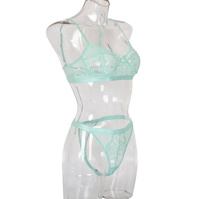 CNKOO 2Pcs Lace Hot Underwear Set Bra Underpant Gift for Women