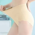 thumbnail image 5 of Xijirk Panties for Women,Plus Size Ice Silk Briefs High Waist Seamless Breathable Summer Thin for Lifting And Comfort,Womens Underwear,55-65KG,Beige, 5 of 5