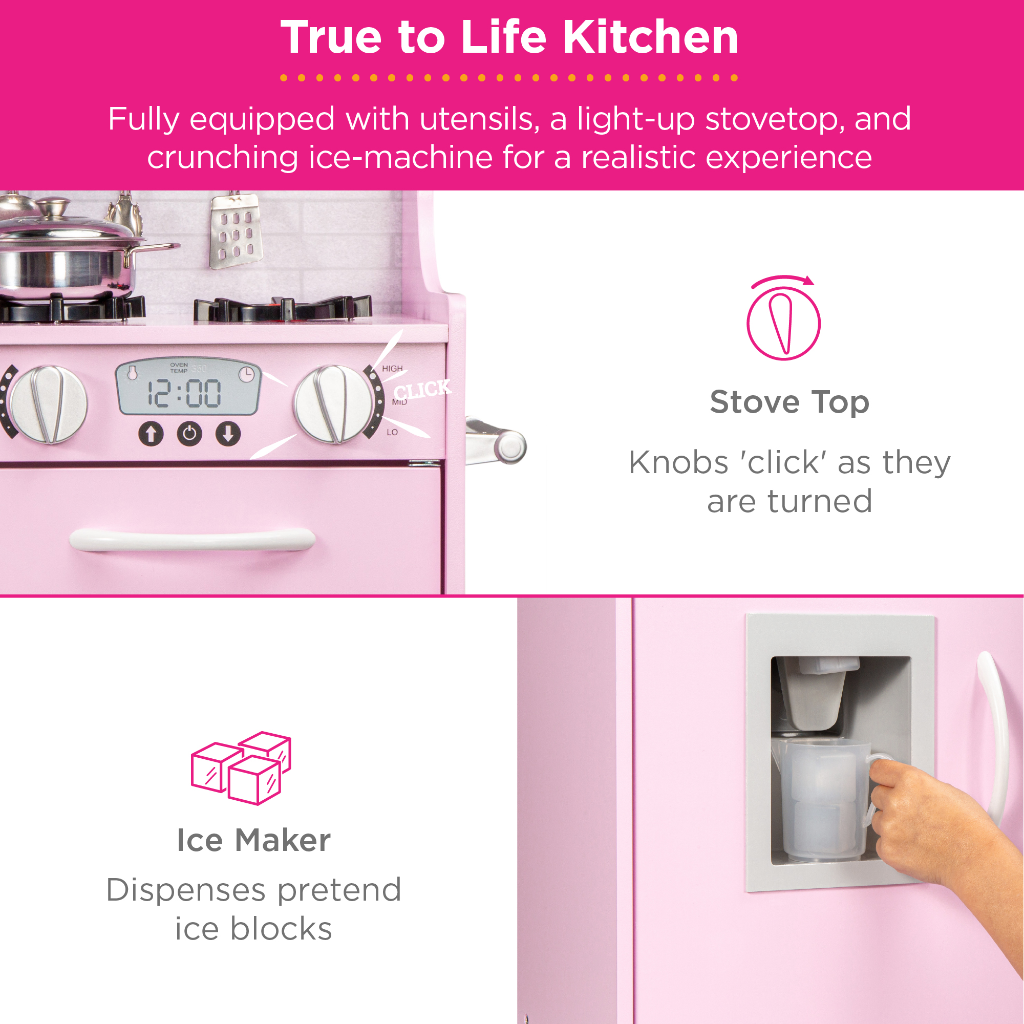 Best Choice Products Wooden Play Kitchen For Kids, Light Pink photo 5