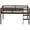 Espresso (Rubber Wood), variant on Hassch Low Loft Bed, Full Size Rubber Wood Loft Bedframe with Ladder and Guardrail, Espresso
