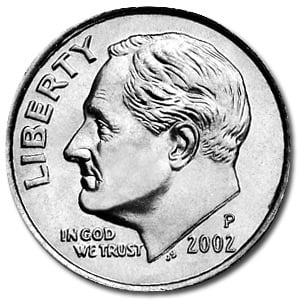 2002-P Roosevelt Dime BU