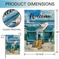 thumbnail image 2 of Welcome Summer Blue Sea Ocean Chairs Myosotis Sylvatica Flower Beach Garden Flag, Coastal Nautical Seagull Sailboat Bag Hat Decorative House Yard Outdoor Small Decor, Tropical Home Outside, 2 of 6