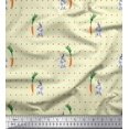 thumbnail image 1 of Soimoi Cotton Poplin Fabric Carrot & Rabbit Dots Printed Craft Fabric by the Yard 42 Inch Wide, 1 of 5