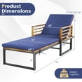 thumbnail image 3 of Gymax Outdoor Chaise Lounge Chair w/ 4-Position Adjustable Backrest Poolside Patio Navy, 3 of 8