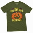 thumbnail image 6 of Funny Halloween Shirt Have The Day You Deserve Shirt Halloween Pumpkin Tee Scary Pumpkin Shirt (X-Large Grey), 6 of 7
