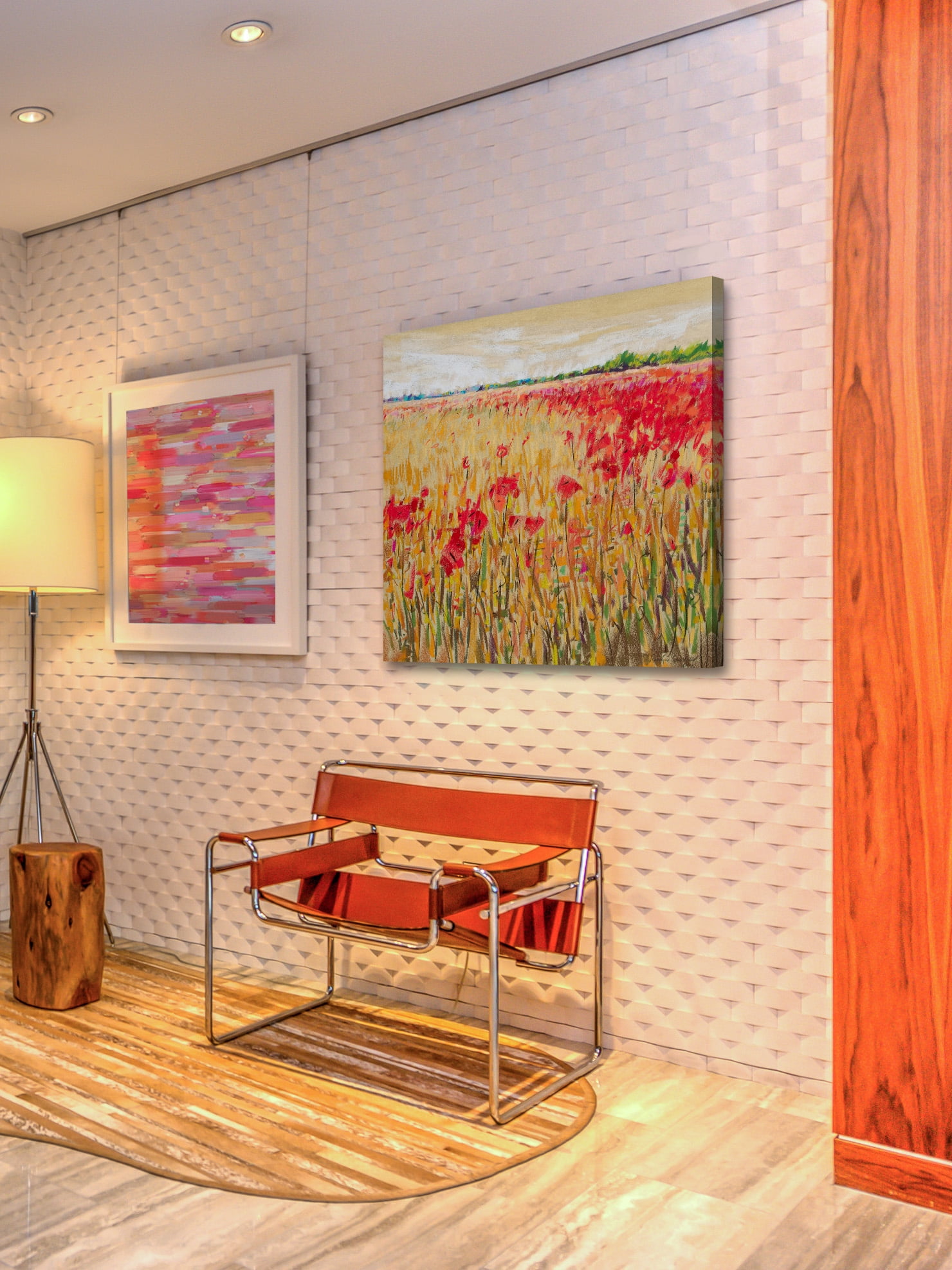 "Corn and Poppies XIV" Painting Print on Wrapped Canvas
